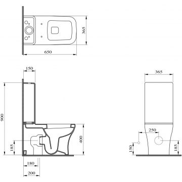 Унитаз-компакт Bocchi (Боччи) Scala Arch 1133-006-0129 серый