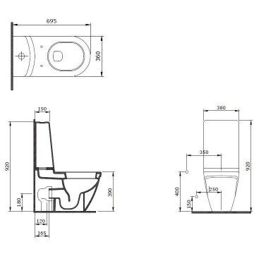 Унитаз-компакт Bocchi (Боччи) Taormina 1017-001-0129 белый с гарнитурой в комплекте