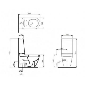 Унитаз-компакт Bocchi (Боччи) Taormina 1017-006-0129 серый