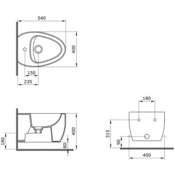 Биде подвесное Bocchi (Боччи) Etna 1117-001-0120 белое