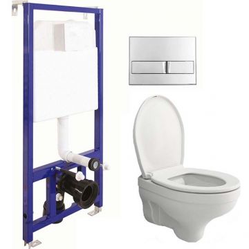 Комплект инсталляции Bocchi (Боччи) Taormina Pro Rimless 1451-001-0129 подвесной унитаз + Berges (Бергес) Wasserhaus Novum L3 (Line) 040213 с клавишей