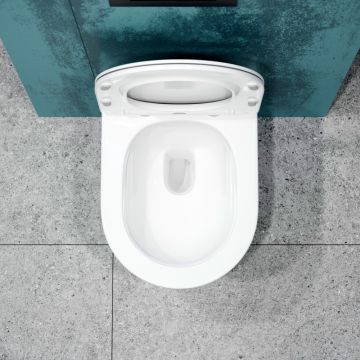 Унитаз подвесной EvaGold (Еваголд) K505 безободковый, сиденье тонкое ДП, крепления EG070001 белый