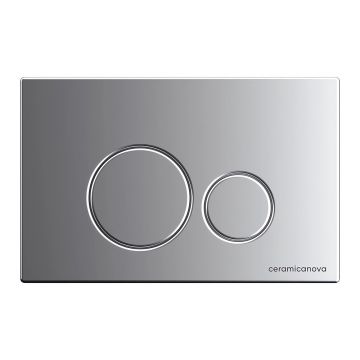 Комплект инсталляции 4 в 1 Ceramicanova (Керамиканова) Подвесной унитаз Metric Rimless арт. CN3007 + Шумоизоляционная панель для инсталляции арт. CN1000 + Система инсталляции для унитазов CERAMICANOVA Envision с кнопкой смыва Round цвет хром матовый и кре