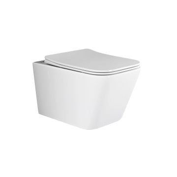 Комплект инсталляции 4 в 1 Ceramicanova (Керамиканова) Подвесной унитаз Metric Rimless арт. CN3007 + Шумоизоляционная панель для инсталляции арт. CN1000 + Система инсталляции для унитазов CERAMICANOVA Envision с кнопкой смыва Flat цвет хром матовый, крепл