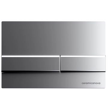 Комплект инсталляции 4 в 1 Ceramicanova (Керамиканова) Подвесной унитаз Metric Rimless арт. CN3007 + Шумоизоляционная панель для инсталляции арт. CN1000 + Система инсталляции для унитазов CERAMICANOVA Envision с кнопкой смыва Flat цвет хром матовый, крепл