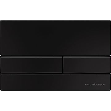 Комплект инсталляции 4 в 1 Ceramicanova (Керамиканова) Подвесной унитаз Forma Rimless арт. CN3009 + Шумоизоляционная панель для инсталляции арт. CN1000 + Система инсталляции для унитазов CERAMICANOVA Envision с кнопкой смыва Flat цвет черный матовый, креп