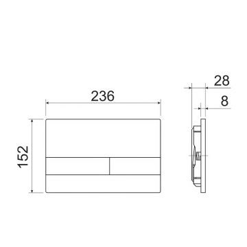 Комплект инсталляции 4 в 1 Ceramicanova (Керамиканова) Подвесной унитаз Forma Rimless арт. CN3009 + Шумоизоляционная панель для инсталляции арт. CN1000 + Система инсталляции для унитазов CERAMICANOVA Envision с кнопкой смыва Flat цвет хром матовый, крепле