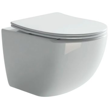Комплект инсталляции 4 в 1 Ceramicanova Подвесной унитаз Forma Rimless арт. CN3009 + Шумоизоляционная панель для инсталляции арт. CN1000 + Система инсталляции для унитазов CERAMICANOVA Envision с кнопкой смыва Flat цвет белый, креплениями, арт. CN1002W