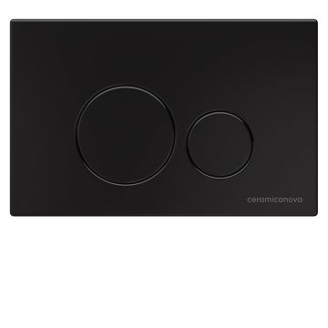 Комплект инсталляции 4 в 1 Ceramicanova Подвесной унитаз Metropol Rimless арт. CN4002 + Шумоизоляционная панель для инсталляции арт. CN1000 + Система инсталляции для унитазов CERAMICANOVA Envision с кнопкой смыва Round цвет черный матовый и креплениями, а