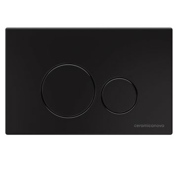 Комплект инсталляции 4 в 1 Ceramicanova (Керамиканова) Подвесной унитаз Balearica Rimless арт. CN6000 + Шумоизоляционная панель для инсталляции арт. CN1000 + Система инсталляции для унитазов CERAMICANOVA Envision с кнопкой смыва Round цвет черный матовый