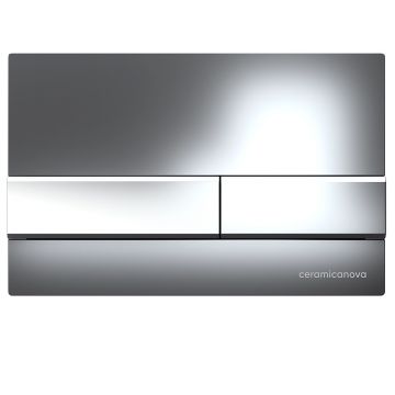 Комплект инсталляции 4 в 1 Ceramicanova (Керамиканова) Подвесной унитаз Balearica Rimless арт. CN6000 + Шумоизоляционная панель для инсталляции арт. CN1000 + Система инсталляции для унитазов CERAMICANOVA Envision с кнопкой смыва Flat цвет хром, креплениям