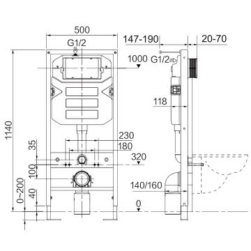 Комплект инсталляции 4 в 1 Ceramicanova (Керамиканова) Подвесной унитаз Balearica Rimless арт. CN6000 + Шумоизоляционная панель для инсталляции арт. CN1000 + Система инсталляции для унитазов CERAMICANOVA Envision с кнопкой смыва Flat цвет хром, креплениям