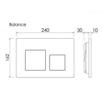 Кнопка смыва Ceramicanova (Керамиканова) Balance, клавиши Square, цвет белый глянцевый, арт.CN12-002W