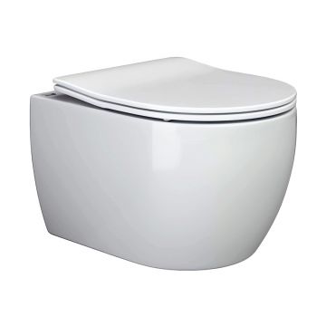 Комплект инсталляции 4 в 1 Ceramicanova (Керамиканова) Подвесной унитаз PLAY Rimless арт. CN3001 + Шумоизоляционная панель для инсталляции арт. CN1000 + Система инсталляции для унитазов CERAMICANOVA Envision с кнопкой смыва Round цвет хром и креплениями,