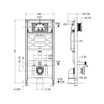 Инсталляция для унитаза Allen Brau Pneumatic 9.11100.20, синий