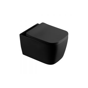 Унитаз подвесной Gid Cuadrado 51x35x37.5см, Tr2140Bm 62255Y, черный матовый