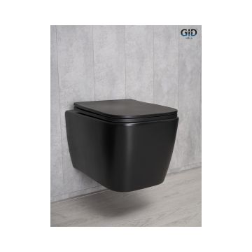 Унитаз подвесной Gid Cuadrado 51x35x37.5см, Tr2140Bm 62255Y, черный матовый