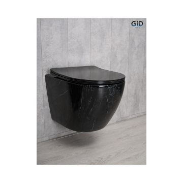 Унитаз подвесной Gid Convexo 49x36x35.5см, Bs2198 62227Y, под камень глянцевый