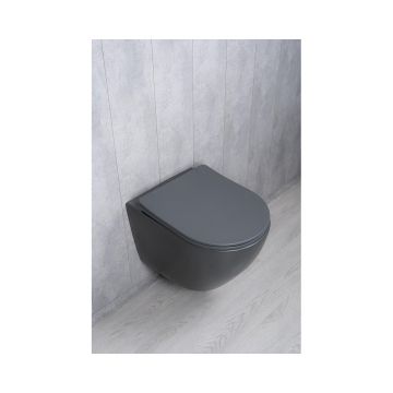 Унитаз подвесной Gid Tornado 49x36x36см, Tr2122TF-Dgm 62260Y, серый матовый