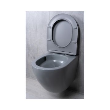 Унитаз подвесной Gid Tornado 49x36x36см, Tr2122TF-Lgm 62259Y, серый матовый