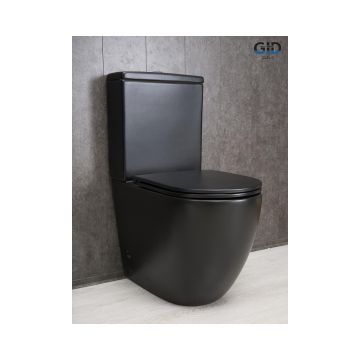 Унитаз напольный Gid Convexo 62.5x38.5x84см, Tn2188Bm 62250Y, черный матовый