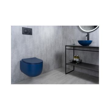 Унитаз подвесной Gid Tornado 49x36x34см, Tr2133TF-BUM 62301Y, синий матовый