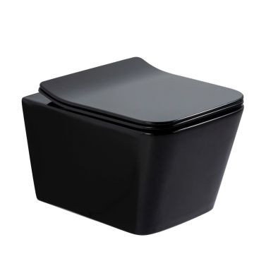 Унитаз подвесной Gid Cuadrado 52x36x33.5см, Tr2144BL 62224Y, черная глянцевая