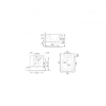 Комплект 6 в 1 RoxenBath (РоксенБаз) StounFix Dual Fresh 582388 система инсталляции для унитазов 710200 + кнопка для инсталляции Caspia 410280B +подвесной унитаз 530145-01