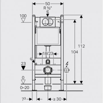 Система инсталляций для унитазов Geberit (Гэберит) Duofix с панелью смыва кнопки круглые белый глянцевый (111.154.11.2)