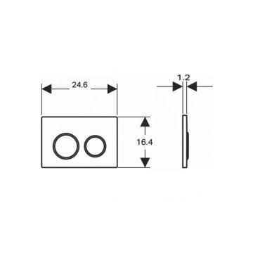 Клавиша смыва Geberit (Гэберит) Sigma 20, двойной смыв, 115.882.KH.1 Хром глянцевый