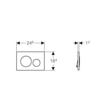 Клавиша смыва Geberit (Гэберит) Sigma 20, двойной смыв, 115.882.KK.1 белый, золотой