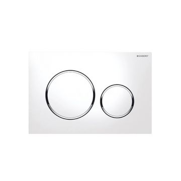 Клавиша смыва Geberit (Гэберит) Sigma 20, двойной смыв, 115.882.KJ.1 белый, хром
