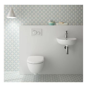 Клавиша смыва Geberit (Гэберит) Sigma 20, двойной смыв, 115.882.KJ.1 белый, хром