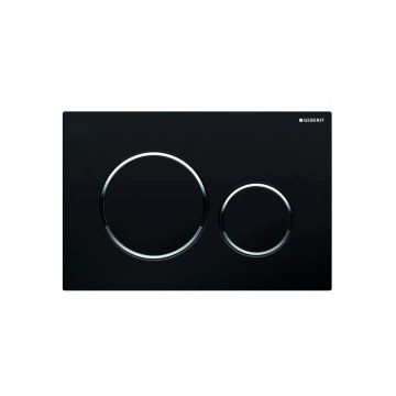 Клавиша смыва Geberit (Гэберит) Sigma 20, двойной смыв, 115.882.KM.1 черный, хром