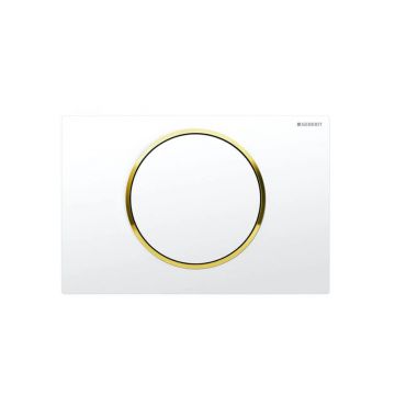 Клавиша смыва Geberit (Гэберит) Sigma 10, смыв/стоп, 115.758.KK.5 белый, золото