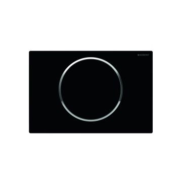 Клавиша смыва Geberit (Гэберит) Sigma 10, смыв/стоп, 115.758.KM.5 черный, хром