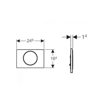Клавиша смыва Geberit (Гэберит) Sigma 10, смыв/стоп, 115.758.KH.5 Хром глянцевый