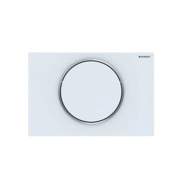 Клавиша смыва Geberit Sigma 10, смыв/стоп, 115.758.JT.5 белый, хром