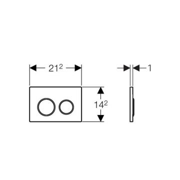 Клавиша смыва Geberit (Гэберит) Omega 20, двойной смыв, 115.085.KH.1 Хром глянцевый