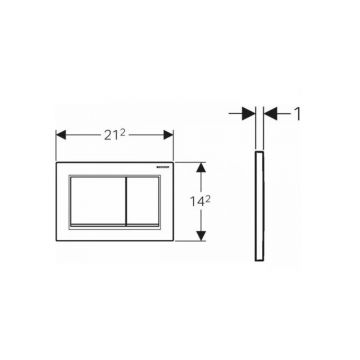 Клавиша смыва Geberit (Гэберит) Omega 30, двойной смыв, 115.080.KK.1 белый, золото