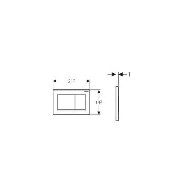Клавиша смыва Geberit (Гэберит) Omega 30, двойной смыв, 115.080.KM.1 черный, хром