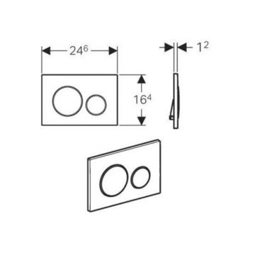 Клавиша смыва Geberit (Гэберит) Sigma 21, двойной смыв 115.884.JM.1 серый, хром