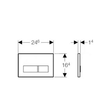 Клавиша смыва Geberit (Гэберит) Sigma 50, двойной смыв, 115.788.00.1 хром