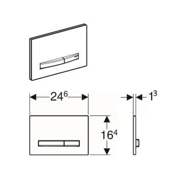 Клавиша смыва Geberit (Гэберит) Sigma 50, двойной смыв, 115.671.DW.2 черный