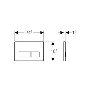 Клавиша смыва Geberit (Гэберит) Sigma 50, двойной смыв, 115.788.GH.2 хром