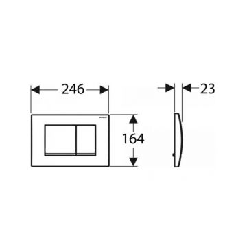 Клавиша смыва Geberit (Гэберит) Delta 30, двойной смыв, 115.137.21.1 хром