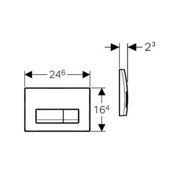 Клавиша смыва Geberit (Гэберит) Delta 50, двойной смыв, 115.119.21.1 хром