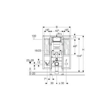 Инсталляция Geberit Duofix для подвесного унитаза, 112 см, со смывным бачком скрытого монтажа Sigma 12 см, 111.375.00.5