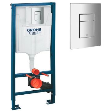 Система инсталляций для унитазов Grohe (Гроэ) Solido 3в1 с панелью смыва кнопки квадрат хром (38811000)
