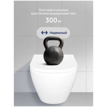 Унитаз подвесной Створки Кронборг S28401WH безободковый, с микролифтом, белый, Stworki